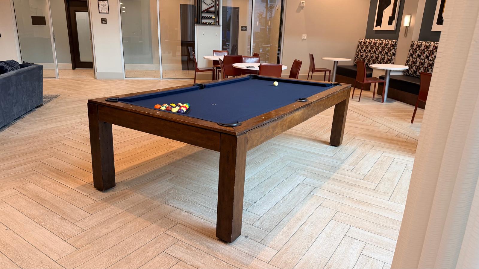 Commercial pool table installation