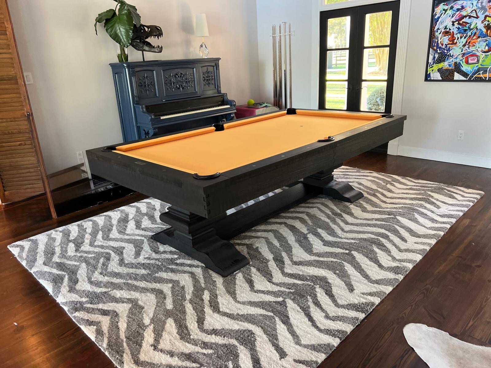 Home game room pool table setup