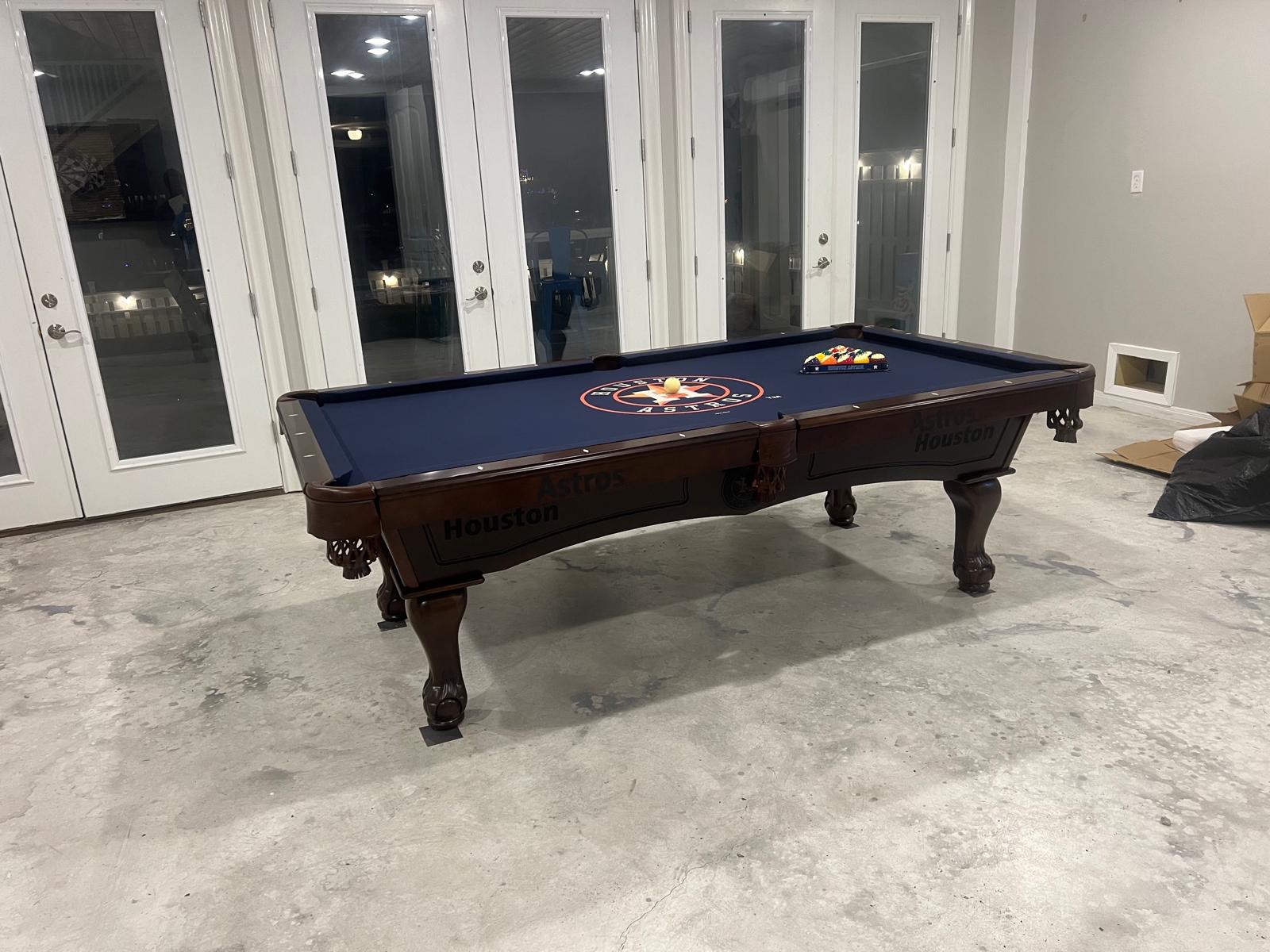 Custom felt pool table install
