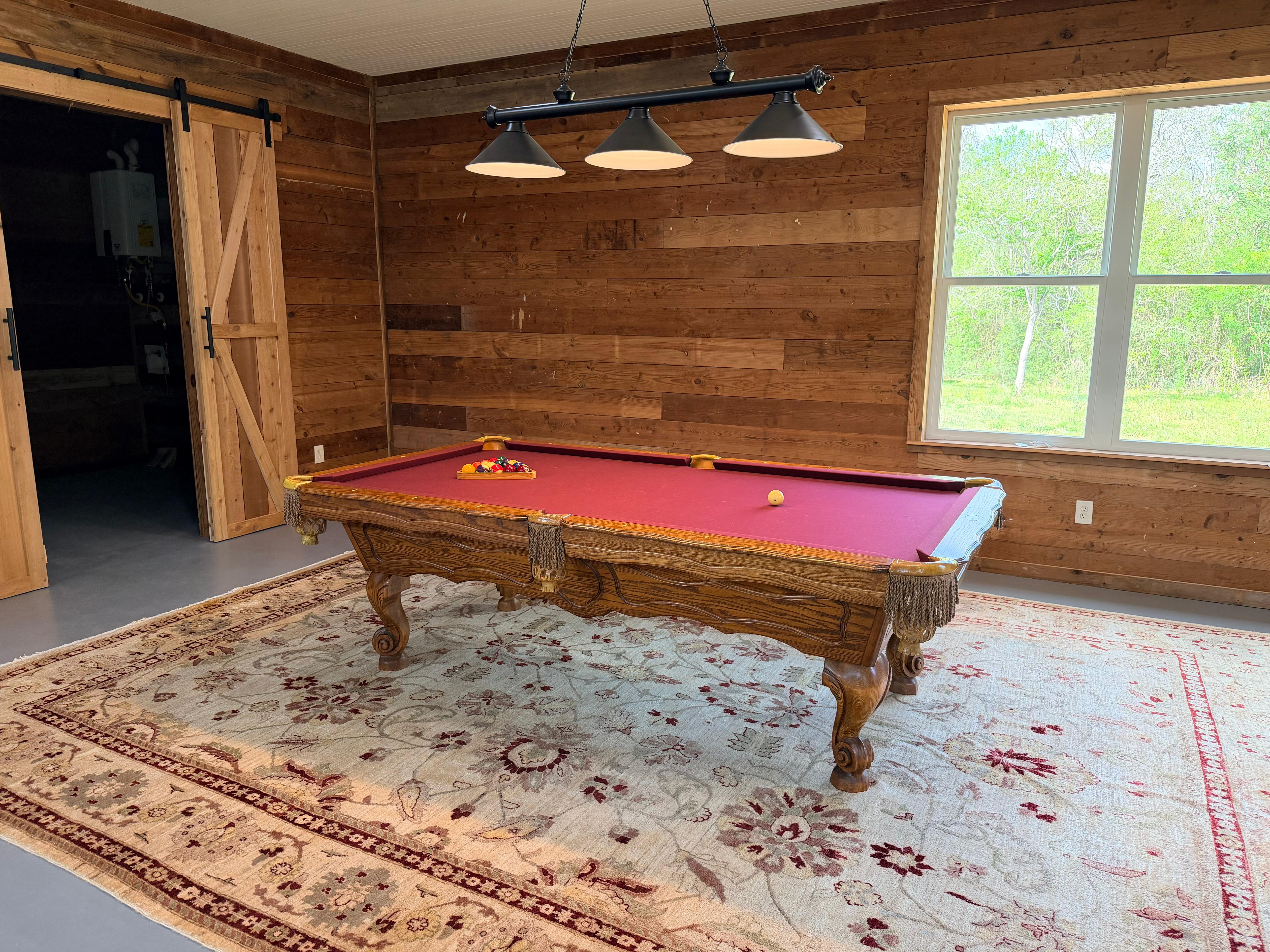 Residential game room pool table