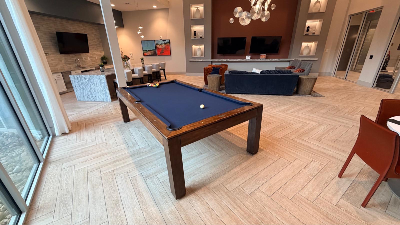 Orange felt traditional table closeup